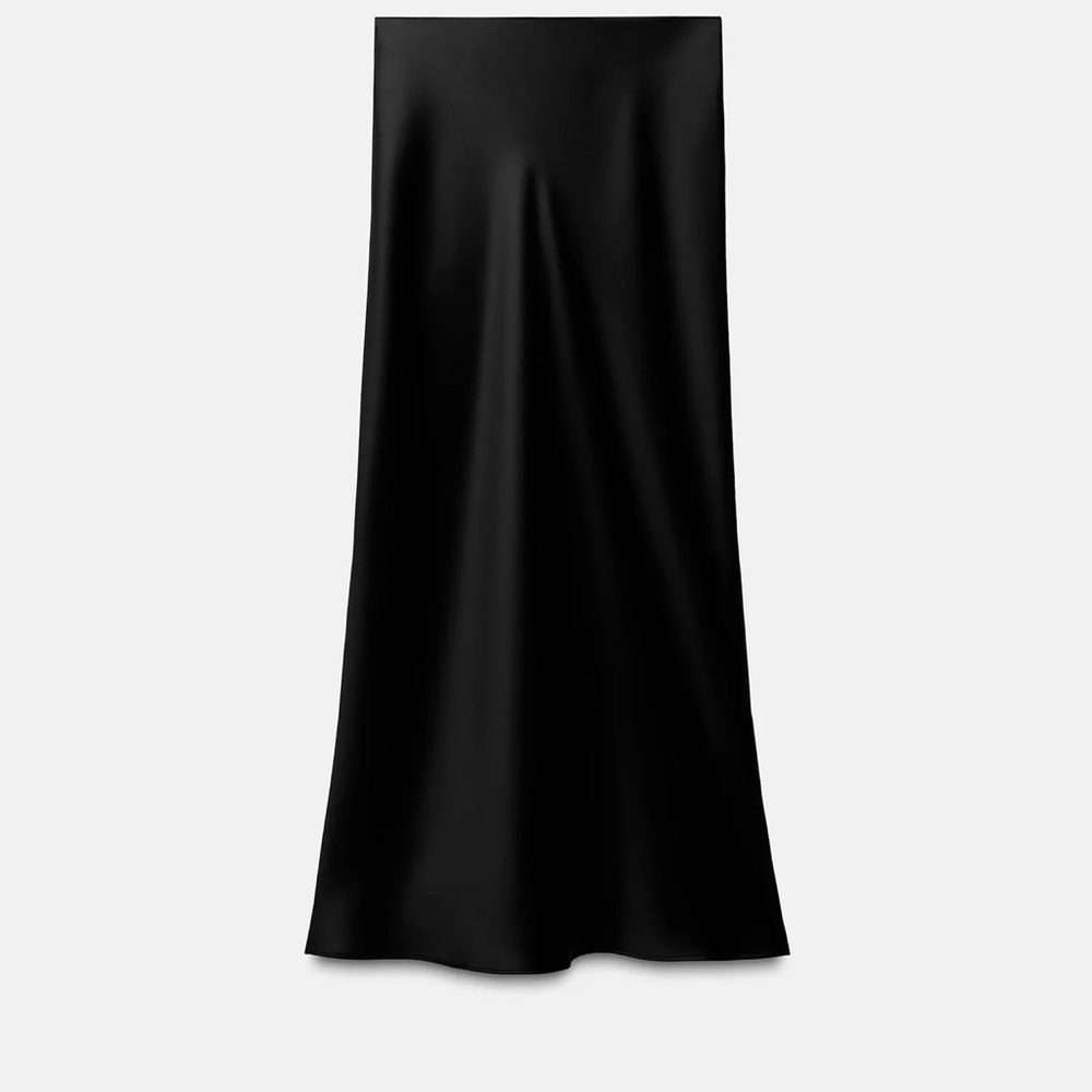 Zara Black Silk Skirt